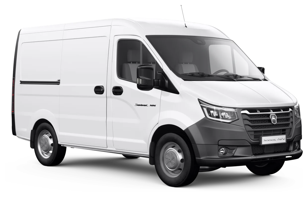 Xe tải Van Sobol NN 3 chỗ A31S12.E5 màu trắng, nhìn chéo phía trước